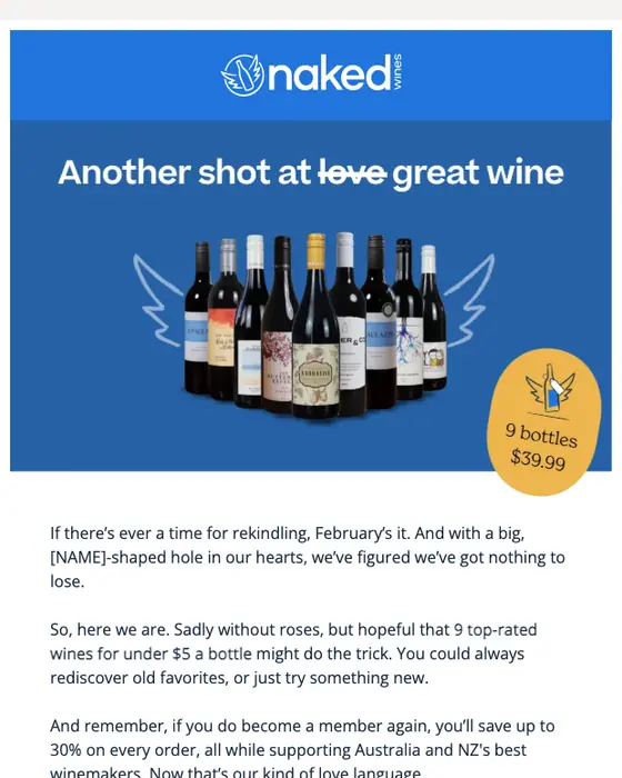 Naked Wines re engagement email