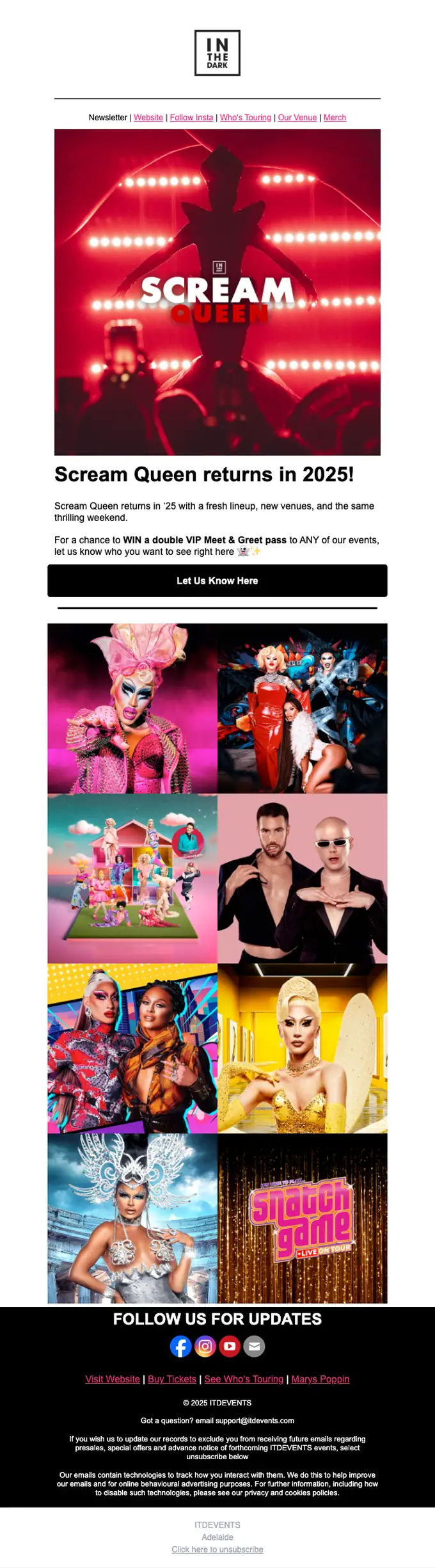ITDEVENTS promotional email, full length