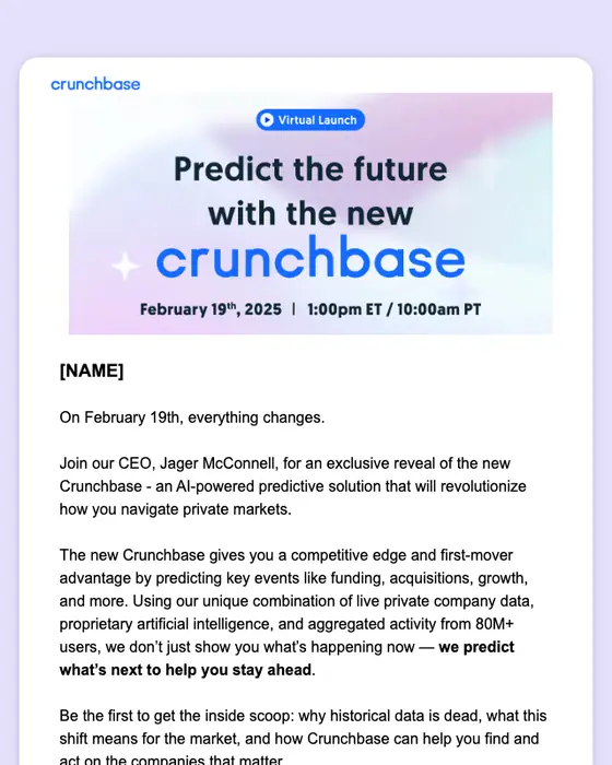 Crunchbase event invite email