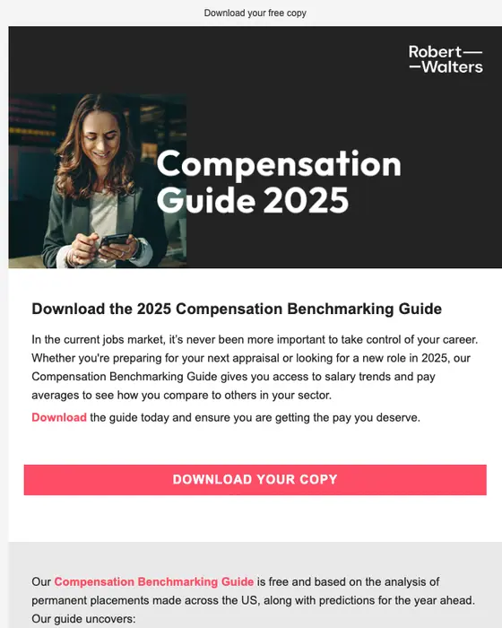 Robert Walters promotional email