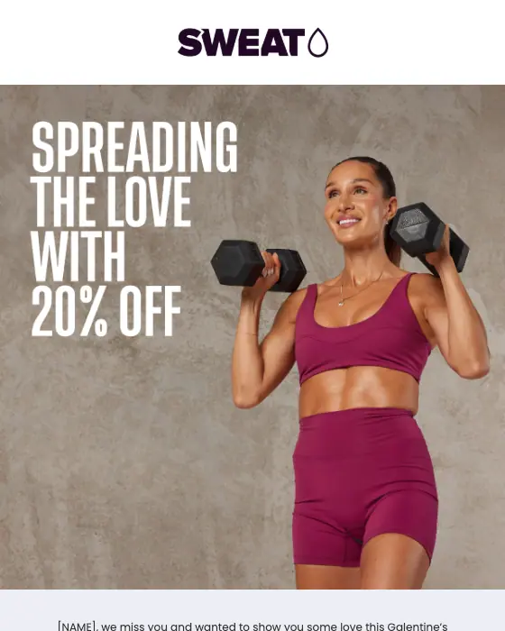 Sweat discount offer email