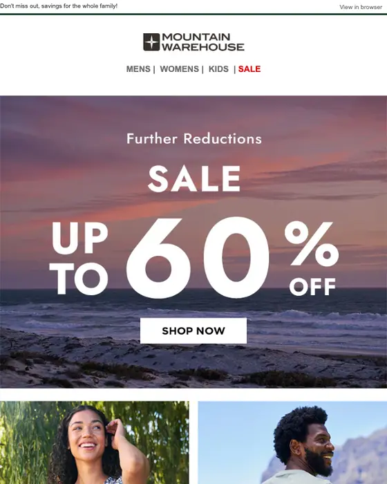 Mountain Warehouse sale email