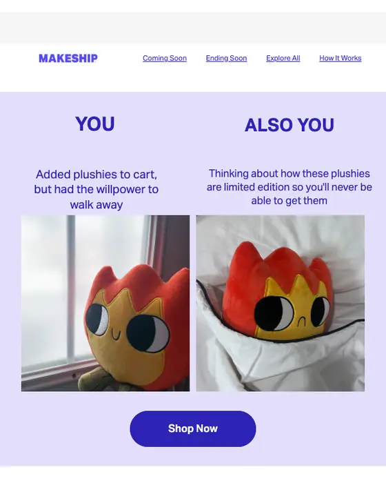 Makeship abandoned cart email