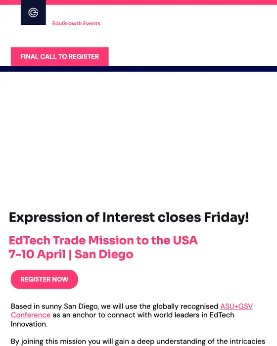 EduGrowth event invite email