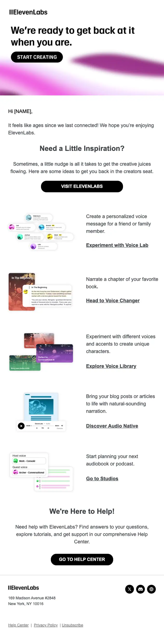 ElevenLabs re engagement email, full length