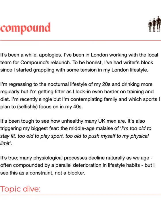 Compound newsletter email
