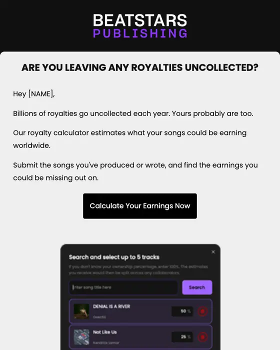 BeatStars promotional email