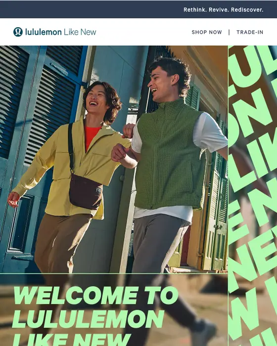 lululemon Like New welcome email