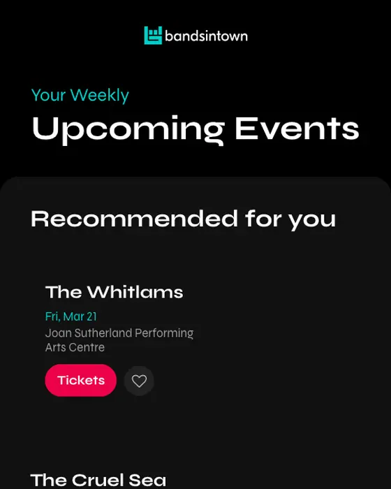 Bandsintown newsletter email