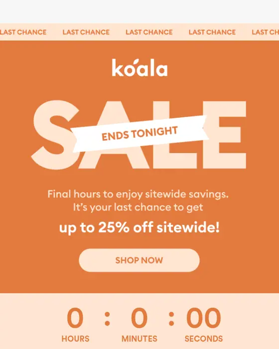 Koala sale email