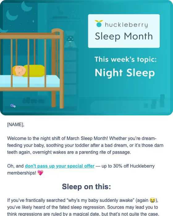 Huckleberry newsletter email