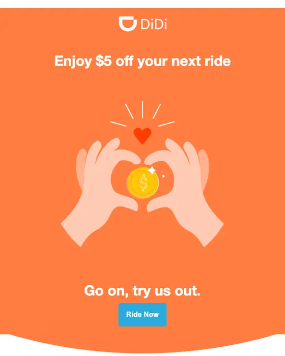 DiDi Australia discount offer email