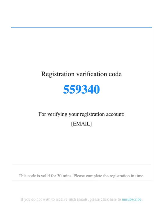 Home Connect email verification email