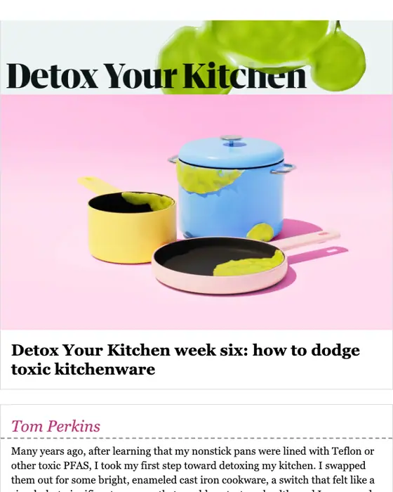 The Guardian newsletter email: Detox Your Kitchen #6: Kitchenware