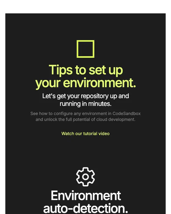 CodeSandbox onboarding email