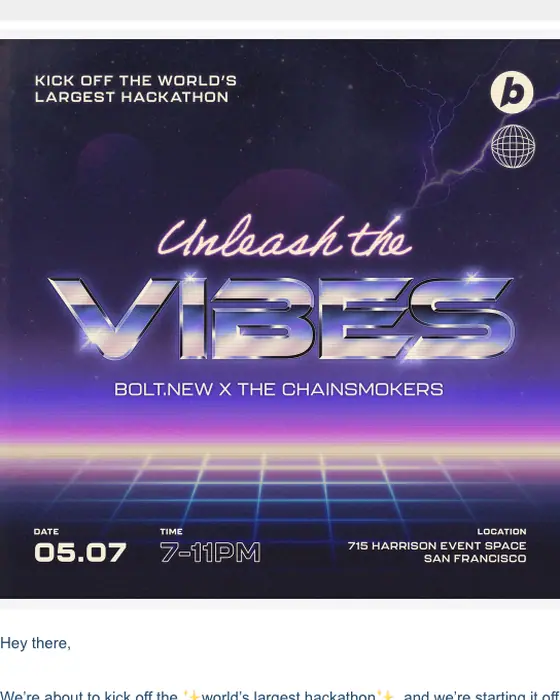 Bolt.new event invite email