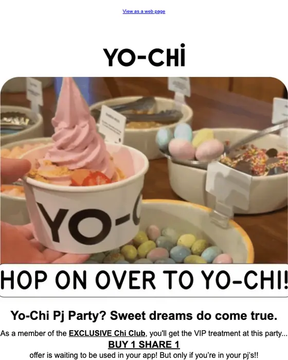 Yo-Chi promotional email
