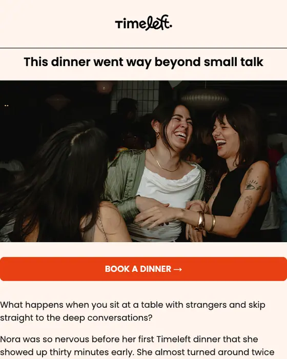 Timeleft promotional email