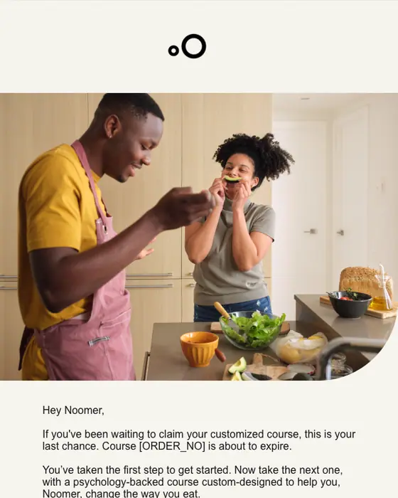 Noom re engagement email