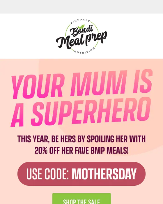 Bondi Meal Prep sale email