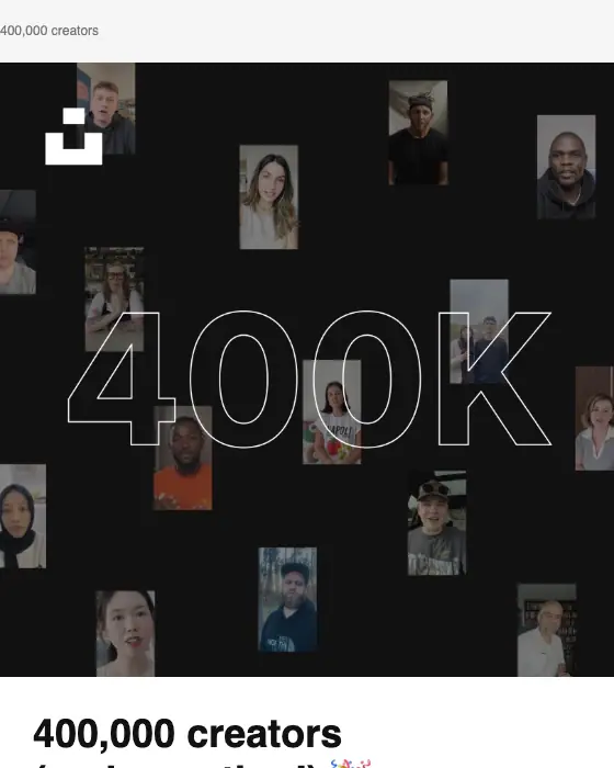 Unsplash promotional email