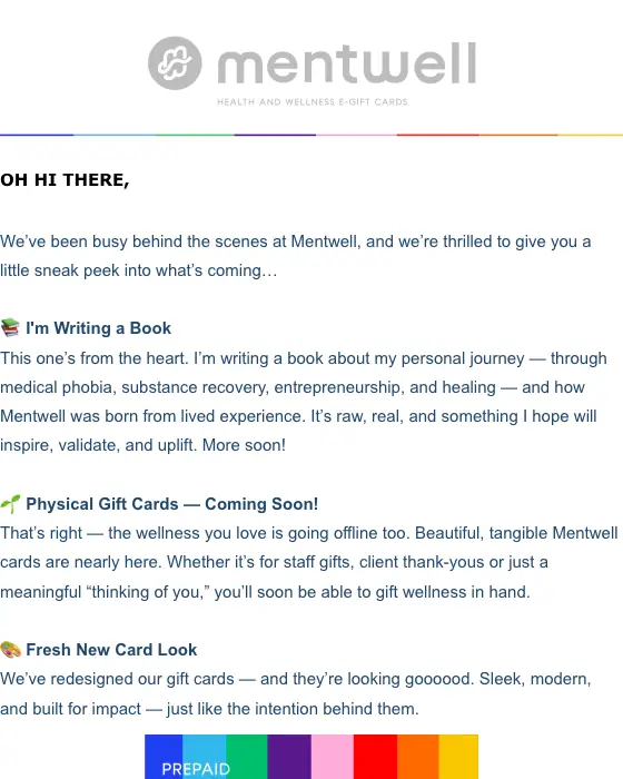 Mentwell newsletter email