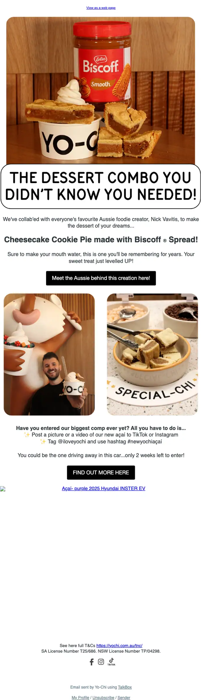 Yo-Chi promotional email, full length