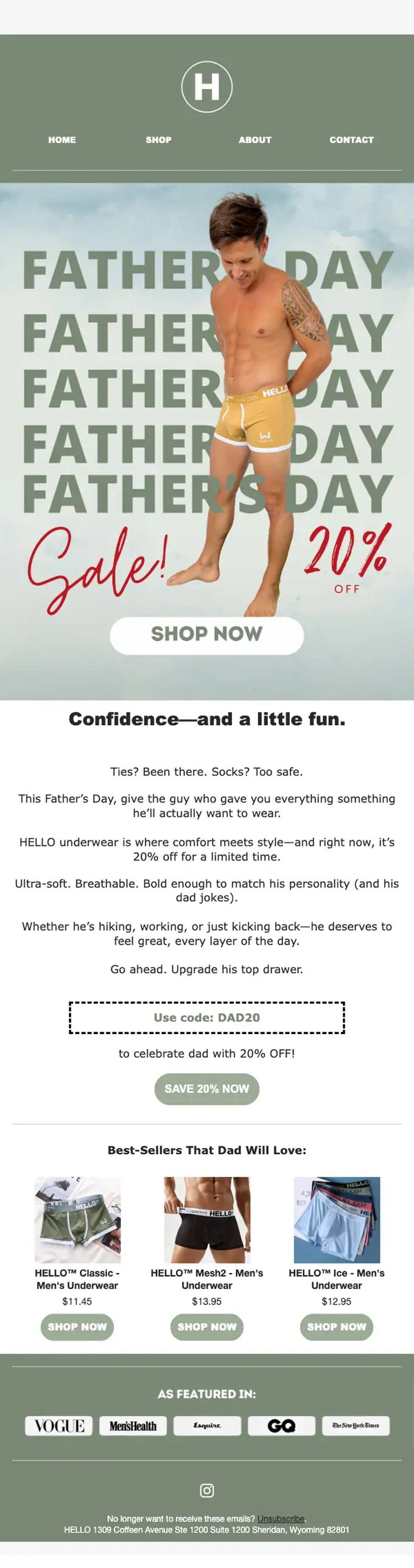 HELLO seasonal email, full length