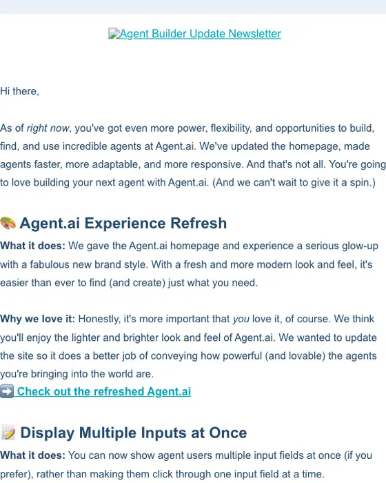Agent.ai product launch email