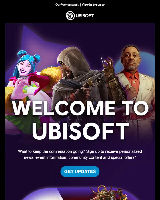 Ubisoft welcome email
