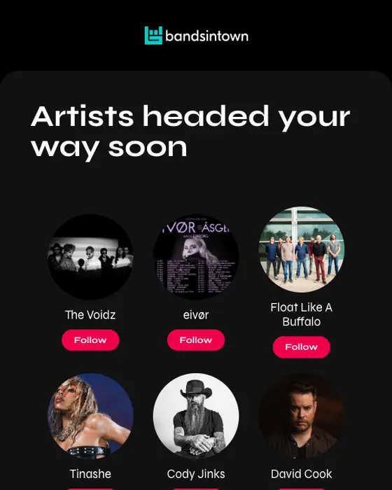 Bandsintown email