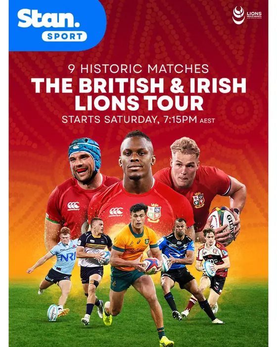 Stan Sport promotional email: The British & Irish Lions Tour kicks off Saturday