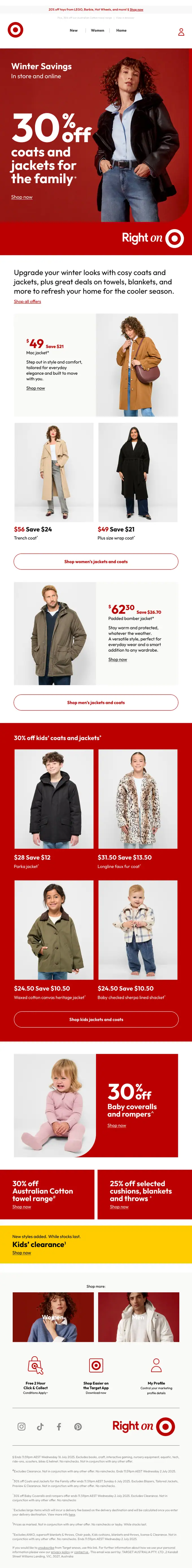 Target sale email, full length