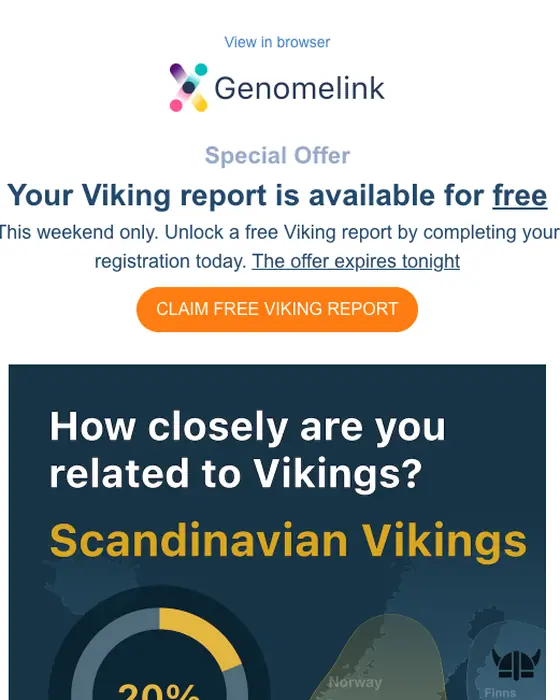 Genomelink promotional email
