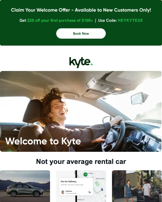 Kyte welcome email