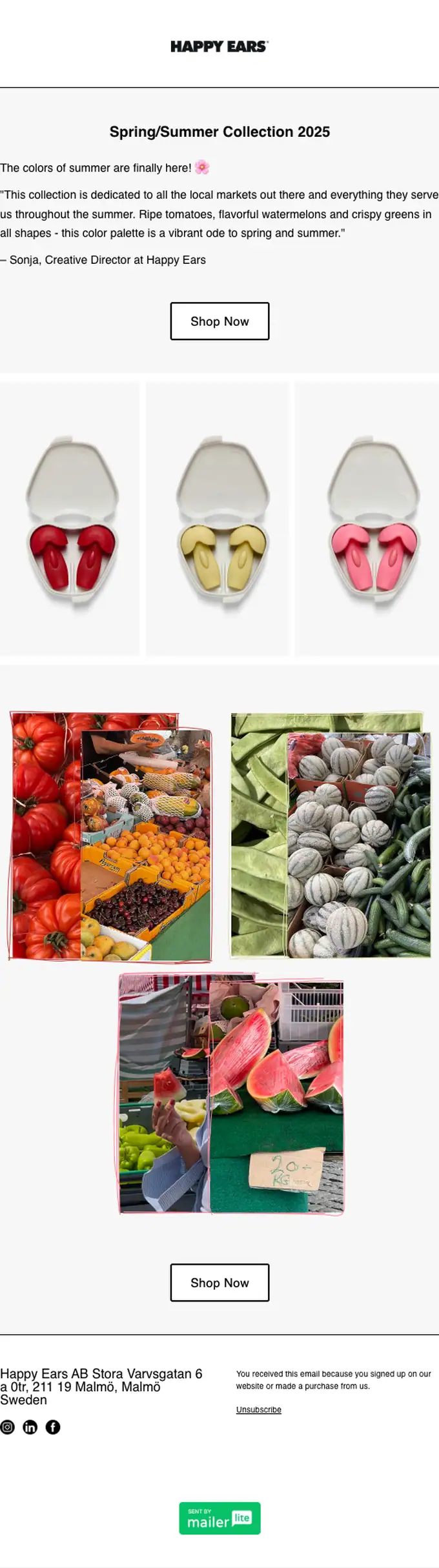 Happy Ears product launch email, full length