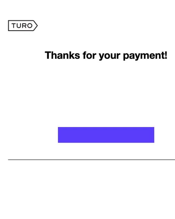 Turo payment confirmation email