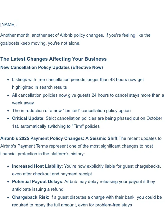 Airbode Property newsletter email