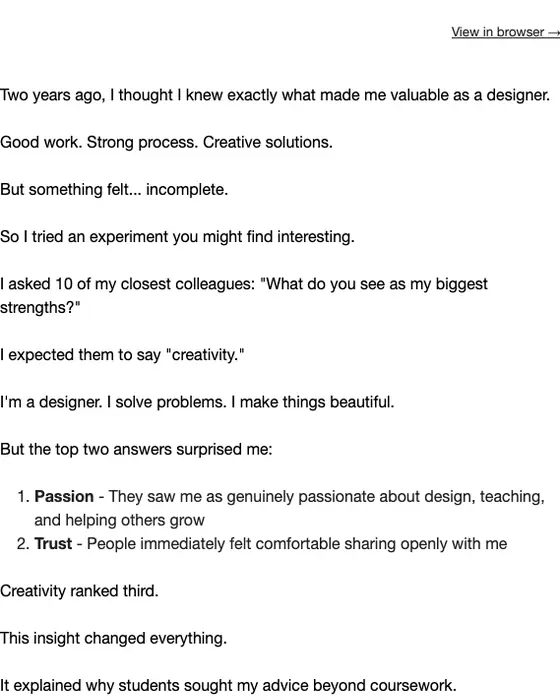 UX Careerpreneur promotional email