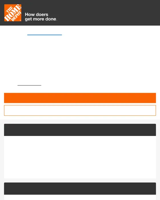 The Home Depot email
