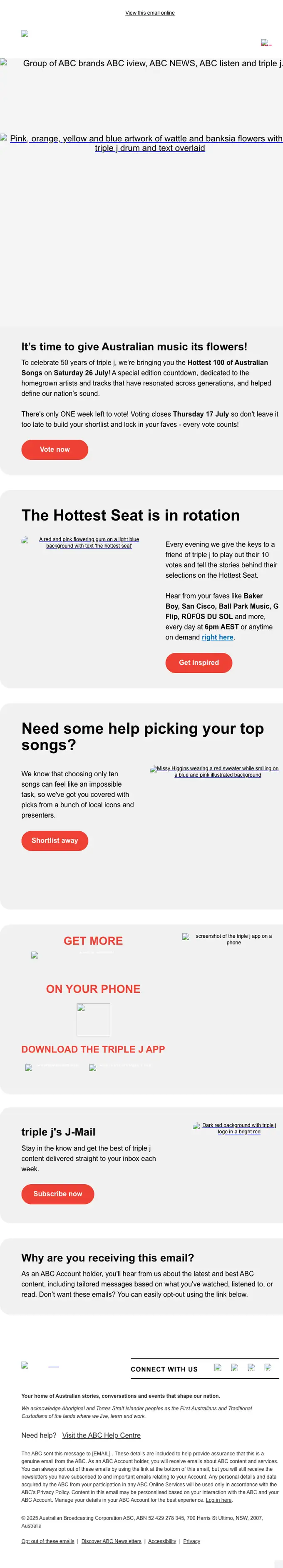 ABC Accounts promotional email, full length