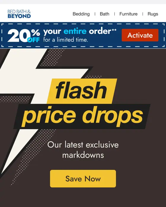 Bed Bath & Beyond promotional email