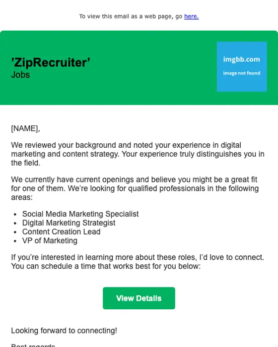 ZipRecruiter email