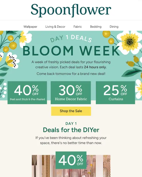 Spoonflower promotional email