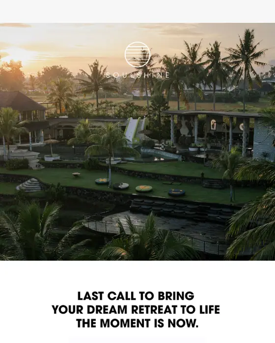 Soulshine Bali promotional email