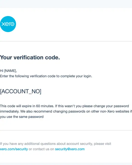 Xero otp email