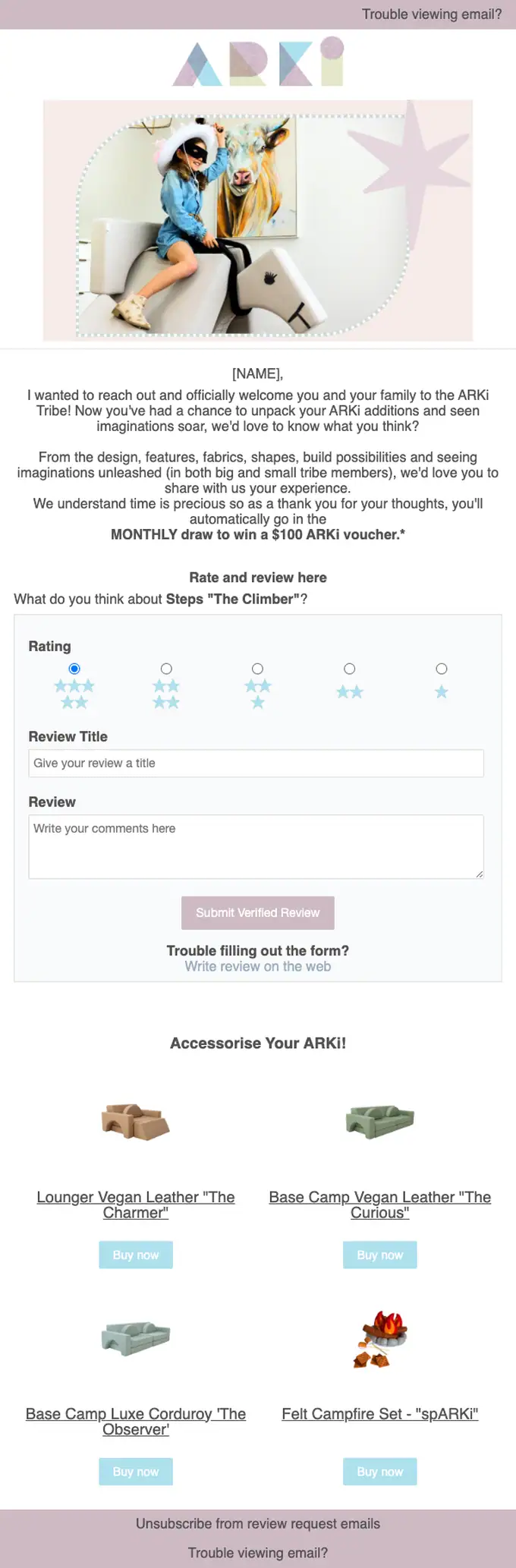 ARKi survey email, full length