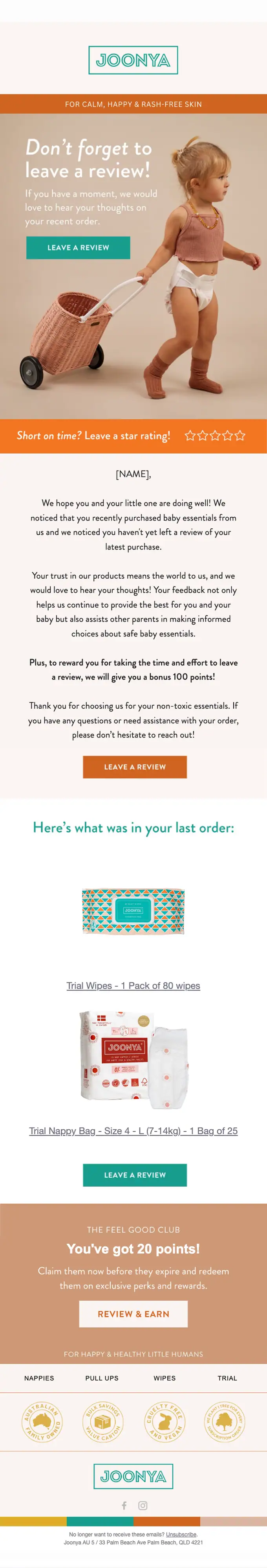 Joonya survey email, full length