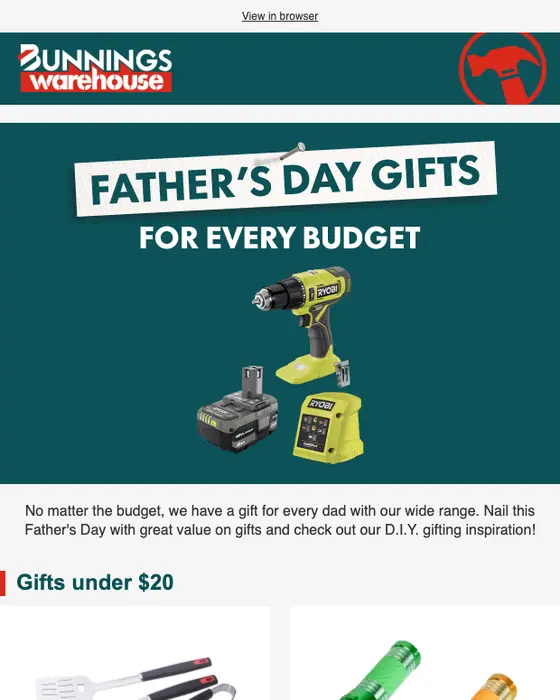 Bunnings seasonal email