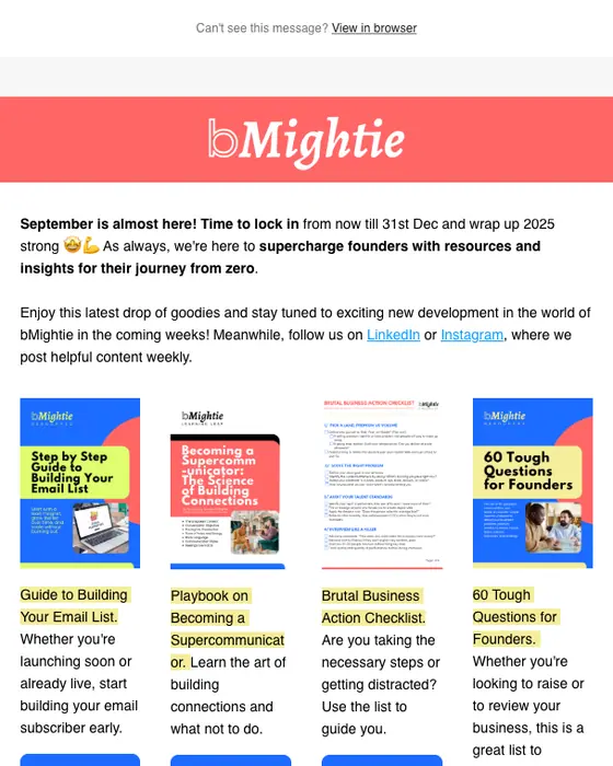 bMightie newsletter email